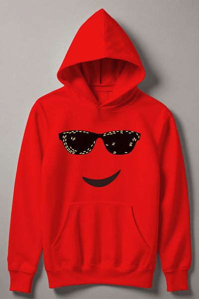MYADA Stylish Smiley Printed Oversize Children's Sweatshirt - Hooded, New Season 20560