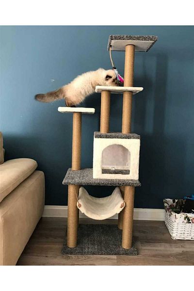 pethomealpi Luxury Cat Scratching and Play Platform - with Hammock and Nest