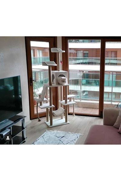 pethomealpi Luxury Cat Scratching and Play Platform - with Hammock and Nest