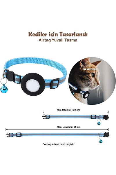 TEKNETSTORE Airtag Cat and Dog Collar with Slot Locked Safety Apparatus Airtag Case and Bell Collar GPS