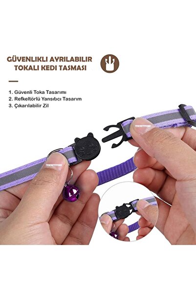 TEKNETSTORE Airtag Yuvalı Kedi Ve Köpek Tasması Kilitli Güvenlik Aparatı Airtag Kılıfı ve Zil Boyun Tasması GPS