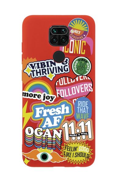 mooodcase Xiaomi Redmi Note 9 Fresh Desenli Premium Silikonlu Telefon Kılıfı