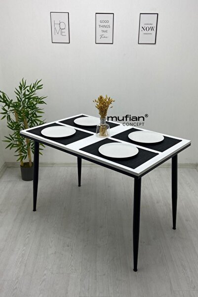 Mufian Concept Lucas İskandinav- 70X110 Cm - MDF Beyaz - Metal Ayaklı Mutfak ...