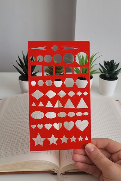 Karmelom Studio Montessori Bullet Journal - Basic Shapes and Stencil Ruler