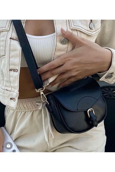 YenzamShop Black Covered Crossbody Bag for Women