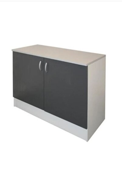 Tdesigno Asia Mutfak Alt Modül - Dolap 100 Cm Antrasit Tezgah Dahil