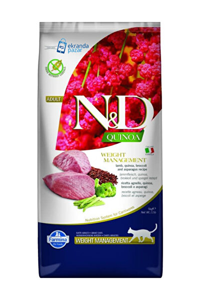 N&D Nd quınoa weight management tahılsız adult kedi 5kg light kuzu etli kedi ...