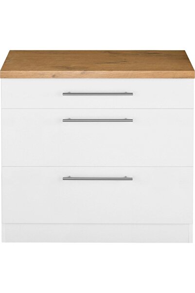 Tdesigno Aysel Mutfak Çekmeceli Alt Modül 80 Cm Beyaz Tezgah Dahil