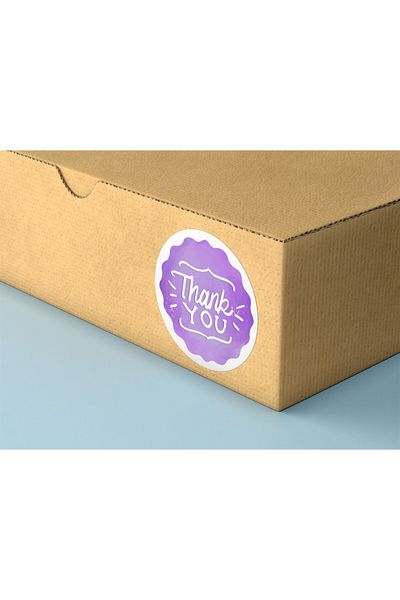 anka design Sticker Coated (4x4cm) 48 Pieces - Thank You-