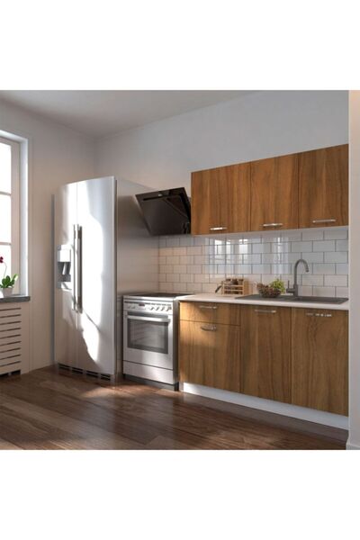 Tdesigno Inci Hazır Mutfak Dolabı 140 Cm - Tezgah Dahil Değil - Ceviz