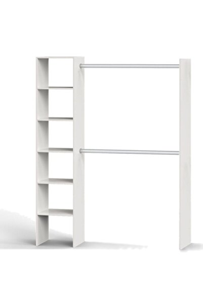 Tdesigno Efil Açık Giyinme Dolabı Gardırop Beyaz 140 cm