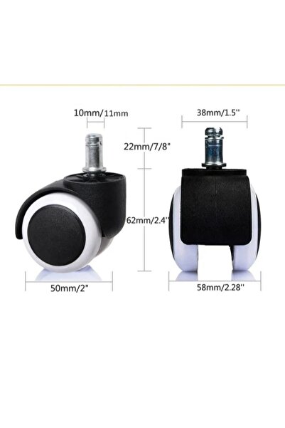 sandofis Kaliteli Ithal Siyah*beyaz Ofis Koltuk Tekeri