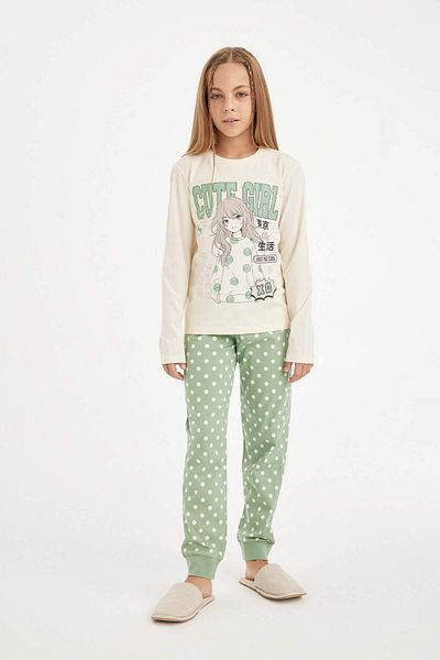 DeFacto Dfc - Girl's Long Sleeve Printed Pajama Set