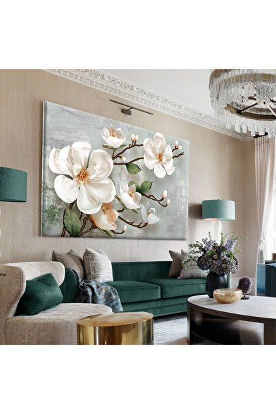 Harika bir ev HARİKABİREV|GRİ-ŞU YEŞİLİ EN ÇOK SEVİLEN ÇİÇEK TABLOSU|ÇERÇEVES...