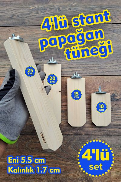 Vixpet Venty 4-Piece Natural Parrot Perches - Sultan, Lori, Budgie, Monk, Forpus, Sevda, Senegal