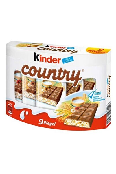 Kinder Kınder Country Sütlü Yer Fıstıklı Çikolata 9 Bar
