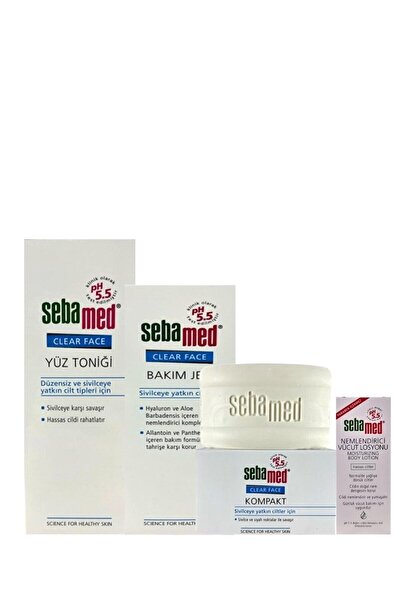 Sebamed Sivilce Akne Siyah Nokta Sabunu 100 Gr, Tonik 150 ml, Bakım Jeli 50 ml, Mini Vücut Los. 15 ml Hed.