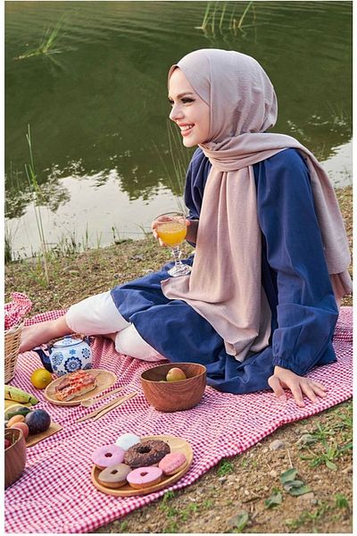 Mides scarf شال قطن جاز بيج