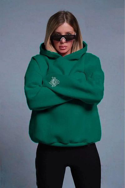 npLStore Φούτερ με κουκούλα μεγάλου μεγέθους Unisex Χειμερινό Oversize Φούτερ με κουκούλα - εμπριμέ