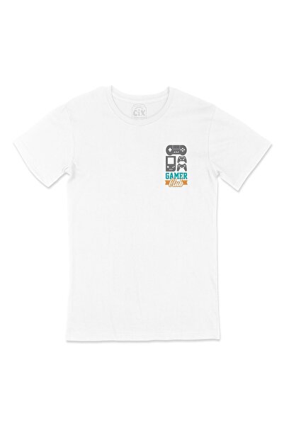 Cix White T-Shirt with Gamer Club Pocket Logo Design