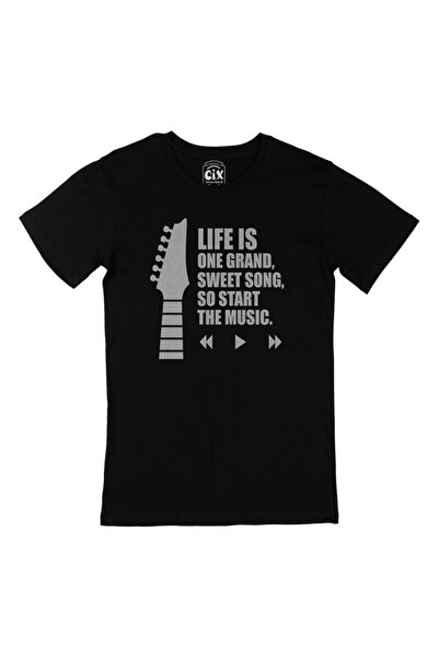 Cix Life Is One Grand Pocket Logo Designed Black T-Shirt