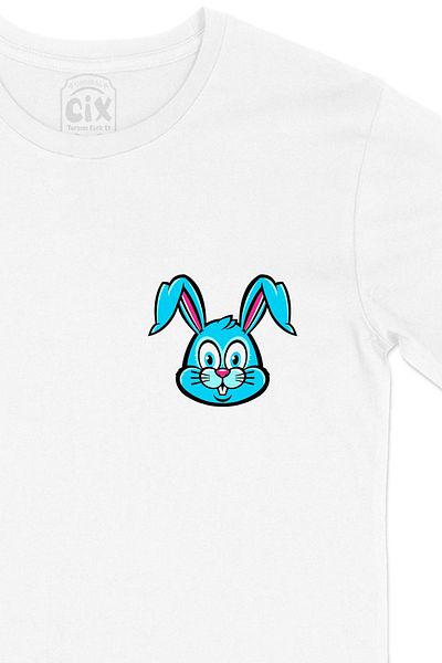 Cix Tricou alb cu logo-ul de buzunar iepure