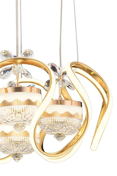 OSC HOME ModernLEDChandelier - Chandelier with 3 Colors, Remote Control, 4 Balls,Goldand Chrome Options
