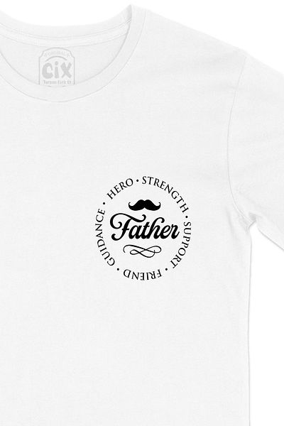 Cix Λευκό μπλουζάκι Family Combination Mother Pocket Logo Design
