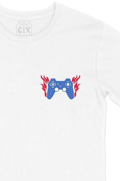 Cix Λευκό T-shirt με μπλε σχέδιο λογότυπου Joystick Pocket