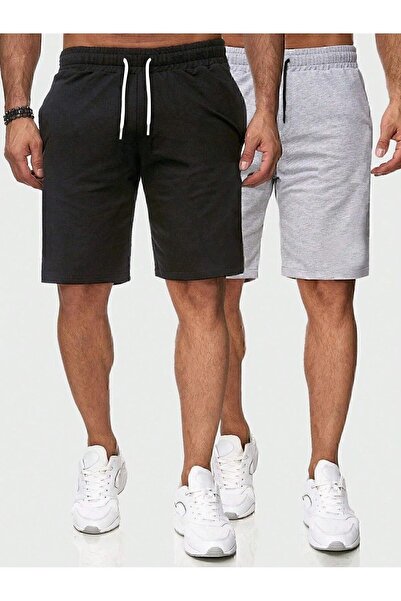 DAXİS Sportwear Company 2Li Erkek Şort Siyah Gri