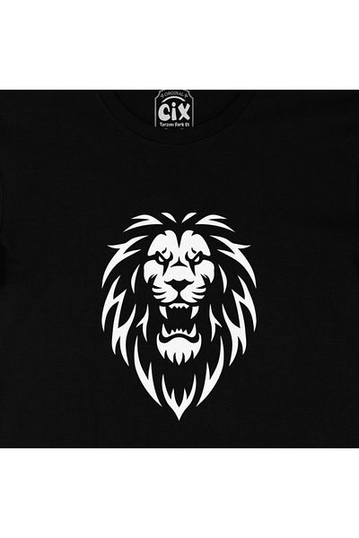 Cix Μαύρο T-Shirt με Λευκό Λιοντάρι
