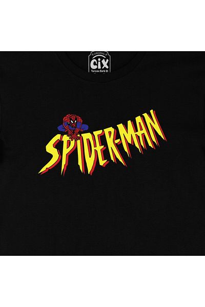Cix Μαύρο T-Shirt με λογότυπο Spiderman