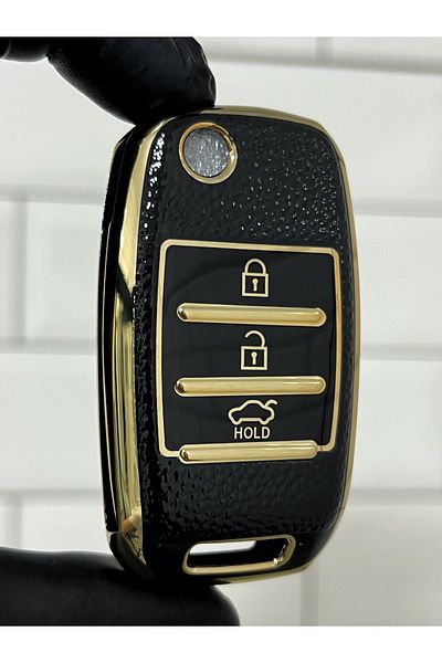 BARKAS ELEKTRONİK Kia Cerato Stonic Sportage Picanto Venga Sorento Rio Ceed Switchblade Nano Key Case Black