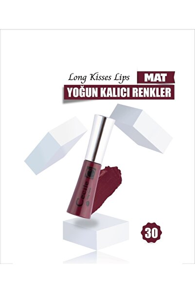 Cecile Long Kisses Lipgloss Kalıcı Mat Ruj 30 Dark Maroon 8698438602914