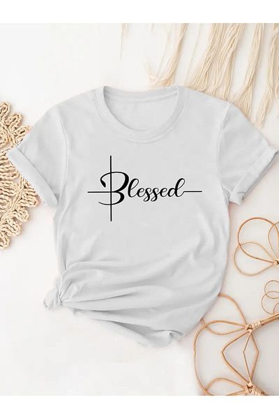 Pink Sky Μπλουζάκι Unisex Oversize Crew Neck - Blessed Printed
