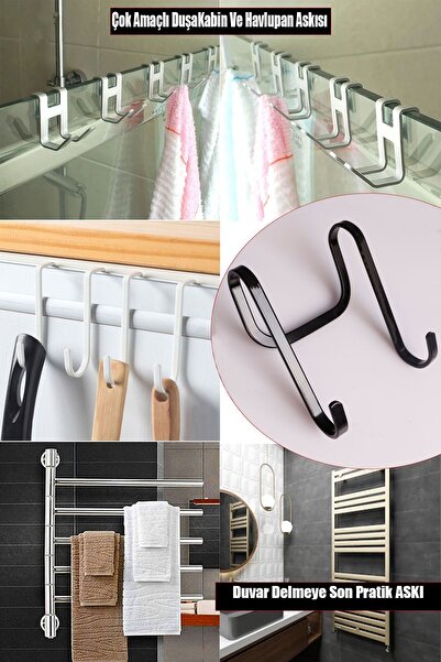 vipgross Çok Amaçlı Duşakabin Ve Havlupan Askısı Siyah