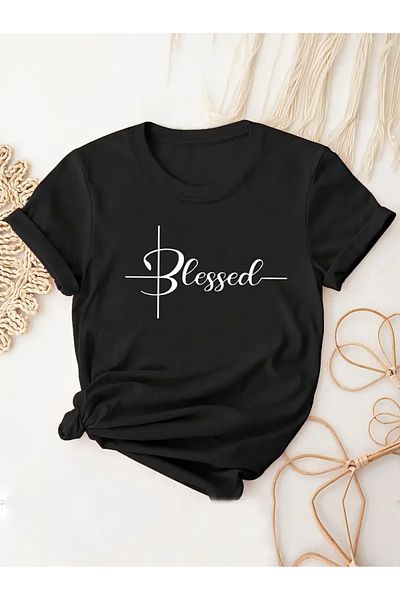 Pink Sky Μπλουζάκι Unisex Oversize Crew Neck - Blessed Printed