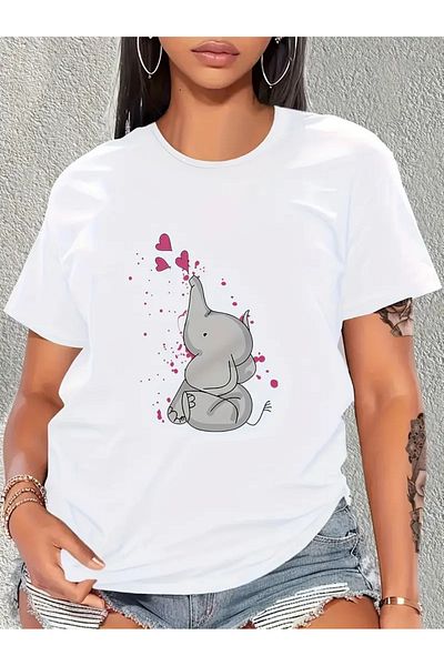 Pink Sky Μπλουζάκι με στάμπα Elefant Unisex Oversize Crew Neck