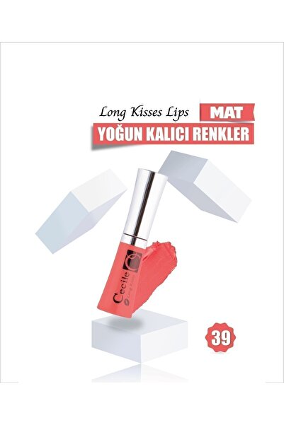 Cecile Long Kisses Lipgloss Kalıcı Mat Ruj 39 Coral 8698438606325