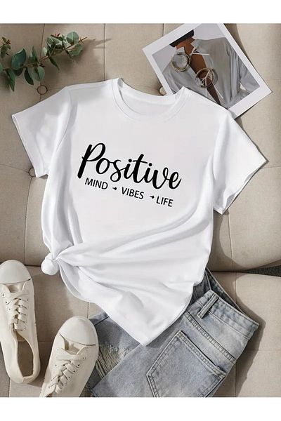 Pink Sky Μπλουζάκι Crew Neck Unisex Oversize - Θετική στάμπα