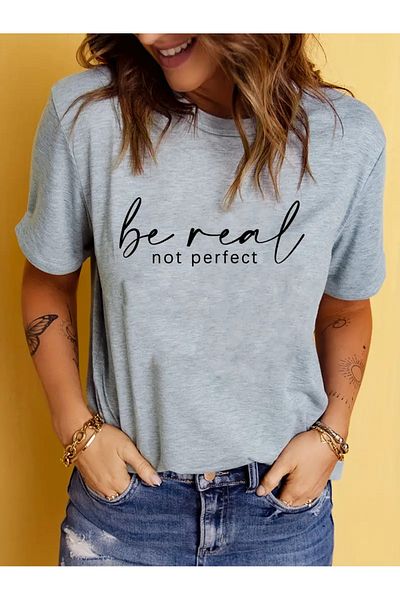 Pink Sky Μπλουζάκι Be Real Printed Unisex Oversize Crew Neck