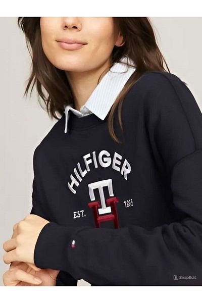 Tommy Hilfiger Logo Monogram Embroidered Embroidered Sweatshirt