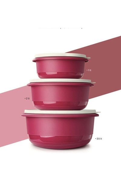 Tupperware Miksim Series Preparation Storage Set 3 Pieces
