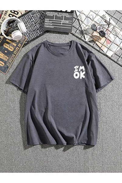 over head oh Muški Oversize kroj Smoked T-shirt - Ja sam u redu Štampano