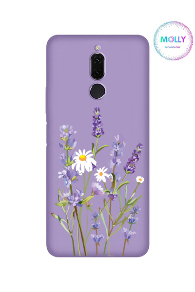 Molly Huawei MATE 10 LİTE İçin Lila Lavanta Desenli Silikon Kılıf