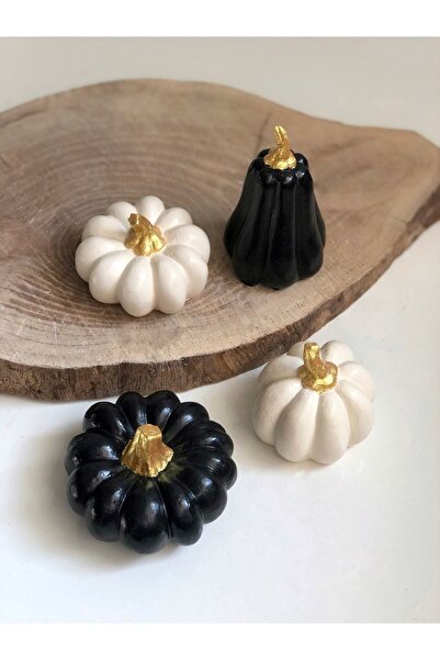 Bautinq Store Balkabağı Dekor 4 'lü Kombin Set Beton Kabak Obje Biblo Balkaba...