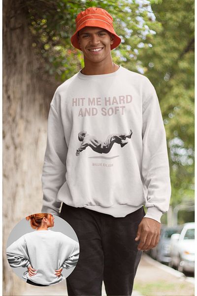 Fuddy Moda Hanorac oversize unisex cu imprimeu Billie Eilish, fără glugă