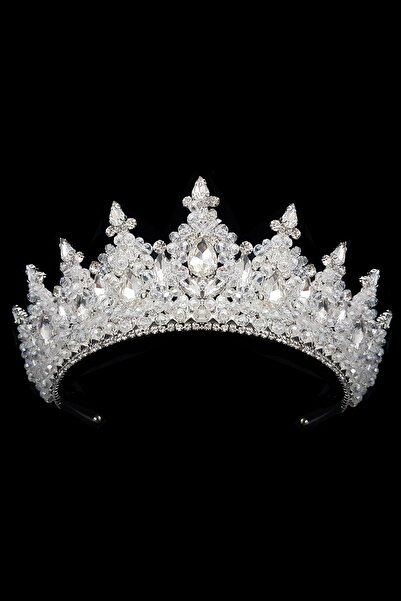 Aşkıminel تاج الأميرة والعروس الأنيق بارتفاع 6 سم، مطرز بالخرز الكريستالي