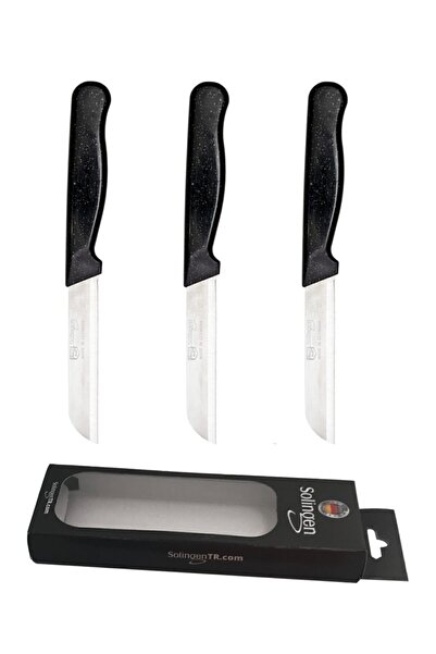 Solingen Siyah Simli 3 Adet Meyve Sebze Bıçağı