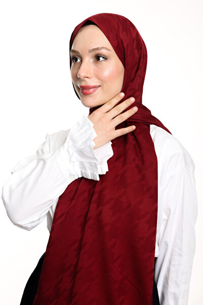 m moon scarf High Quality Imported Fabric and Italian Stitched "burgundy" Houndstooth Patterned Shawl